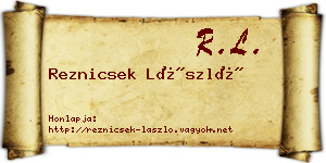 Reznicsek László névjegykártya